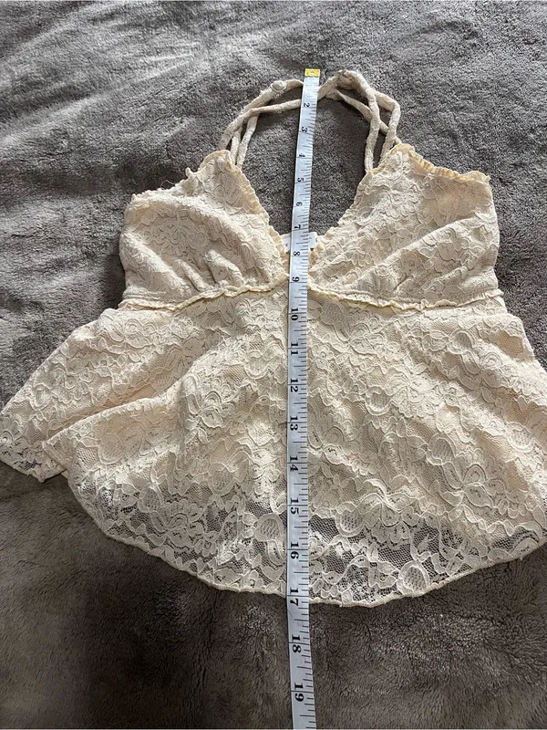 ALTAR’D STATE Full Lace Cream Babydoll Tank Top Women’s Sz XXS EUC - Image 7