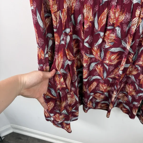 Garnet‎ Hill Summer Day Dress Rust Red Floral Boho Cottage Pockets Womens 10? - Image 4