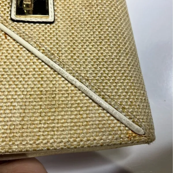 Kate Spade Wesley place‎ woven & leather envelope clutch - Image 8