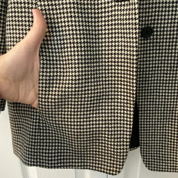 Wool Women Blazer Size 6 Houndstooth Classic Old Money Linda Allard Ellen Tracy - Image 4