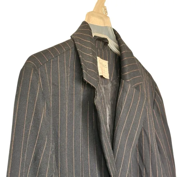 We The Free Black and Brown Pinstripe Blazer Size M - Image 11