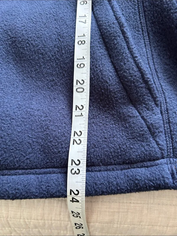 L.L bean navy polar fleece hoodie zip up jacket small med - Image 11