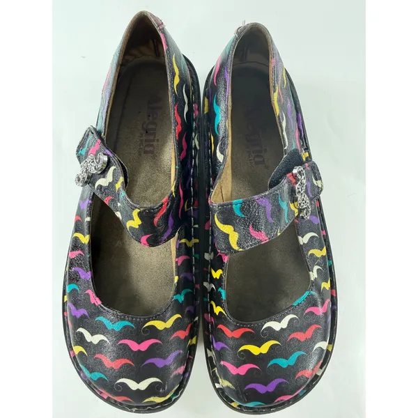 Alegria Paloma Mustache Leather Mary Jane Clogs Black Multi PAL-222 Size 39 - Image 4