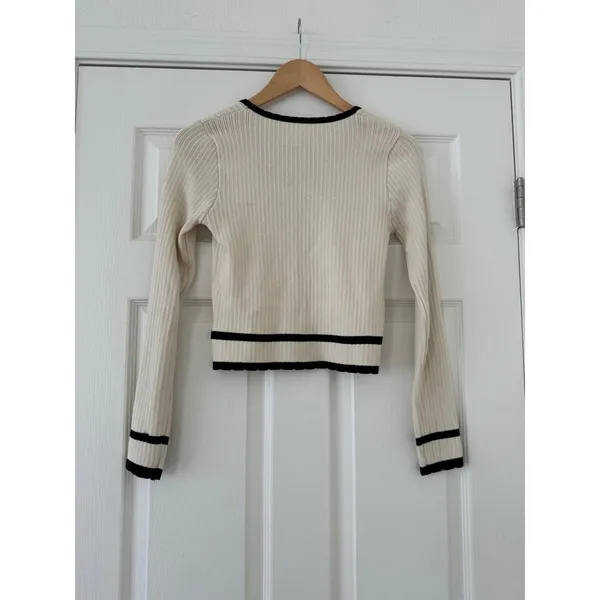 Commense Retro Contrast Cardigan small Tan - Image 2