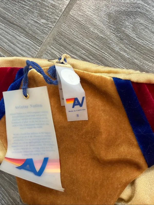 NWT Aviator Nation Gold Velvet 5 stripe Bikini Bottom size small - Image 3