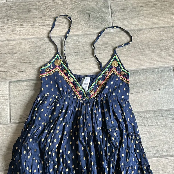 Area stars beaded trim dress Blue Size XS - Image 2
