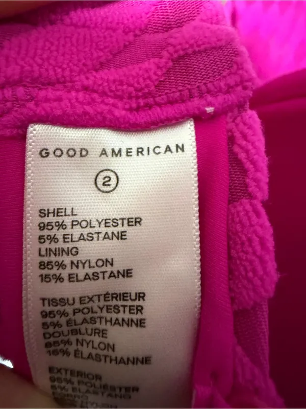 Good American Wave Check Textured Bikini Set Hawaiian Pink NWT Medium $108 - Image 8