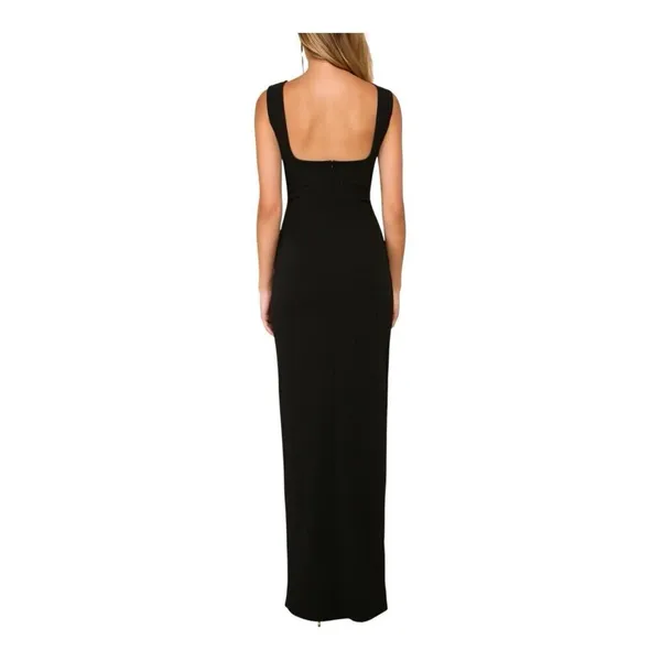 Lulus Inspiring Allure Black Square Neck Column Maxi Dress Small Formal NWOT - Image 2