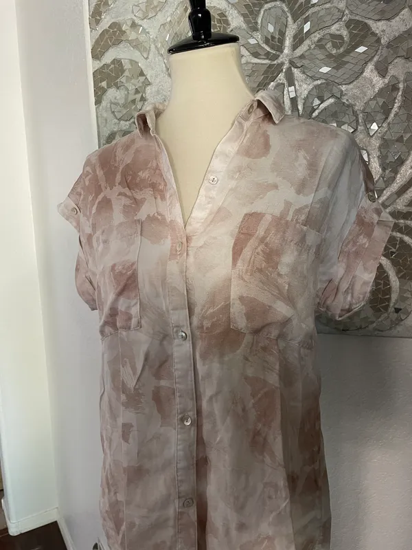Pink Floral Collar Top - Image 5