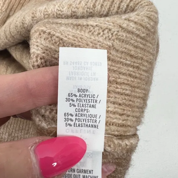 Offline By Aerie Size XS Ribbed Cropped Sweater Hoodie Brown Ombré Long Sleeve - Image 10