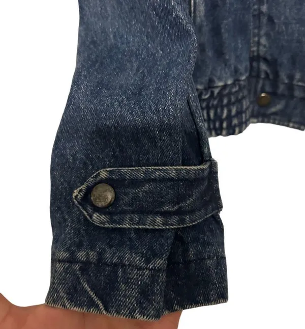 Vintage dark denim moto style jacket size medium - Image 2