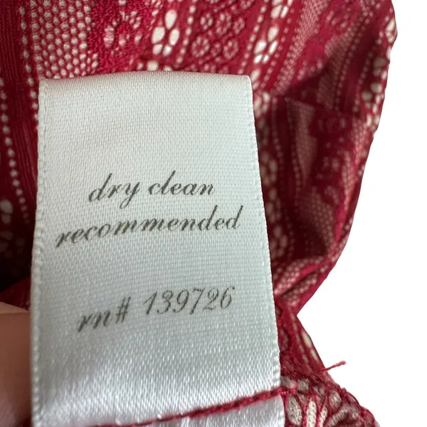 Alya Red Lace Strappy‎ Racerback Lined Peplum Tank Blouse Size S - Image 7