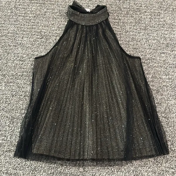 NWT Express Shimmer Pleated Top Sz M - Image 4