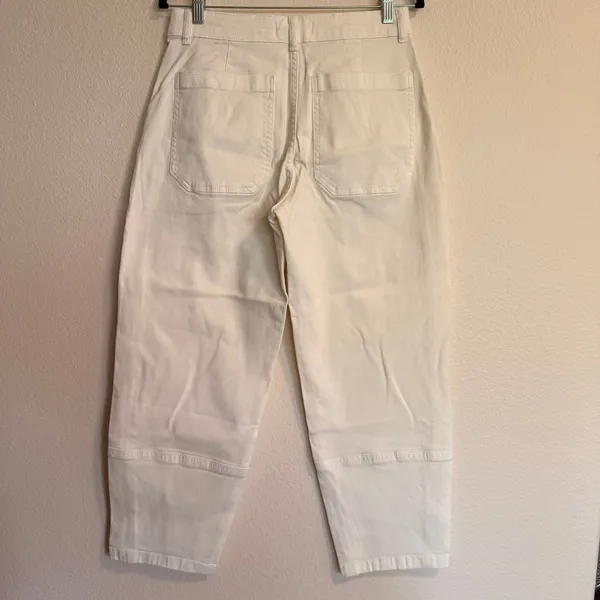 Everlane The Utility Barrel Pant Bone White Organic Cotton High Rise Size 8 NWT - Image 3