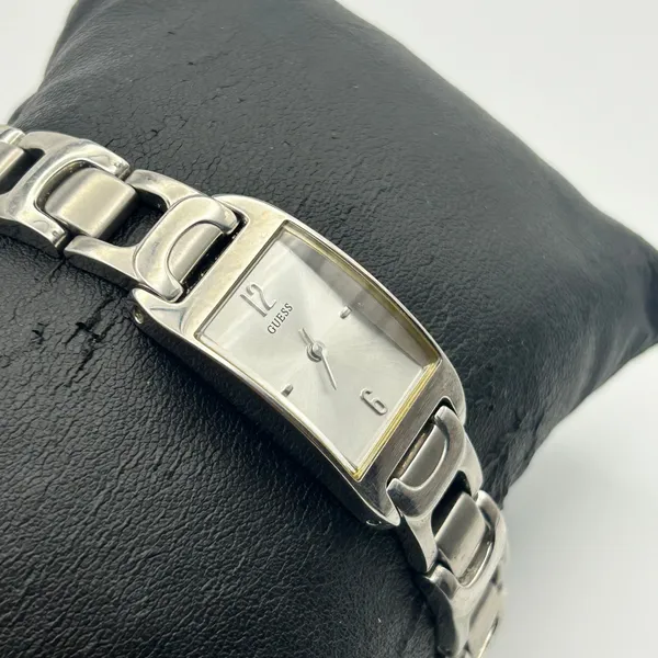 Guess Silver Tone Rectangular Dial Minimalist Women’s Watch Working - Image 3