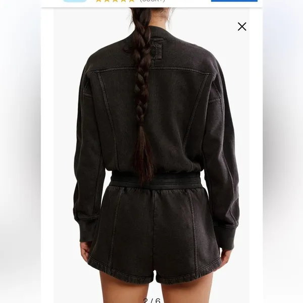 NWT Free People ‎ Movement Intercept Relaxed Fit Black Romper size XS - Image 2