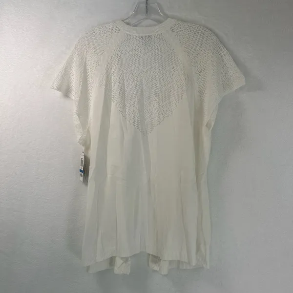 Charter Club Womens XL White Open Front Pointelle Knit Cardigan - Image 2
