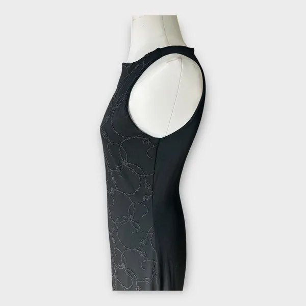 Vintage 90s City Triangles Sleeveless Beaded Maxi Dress Goth Punk Witchy Medium - Image 7