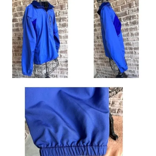 Windbreaker Rain Jacket Unisex Small Blue Stetch Panels Zippe… - Image 6