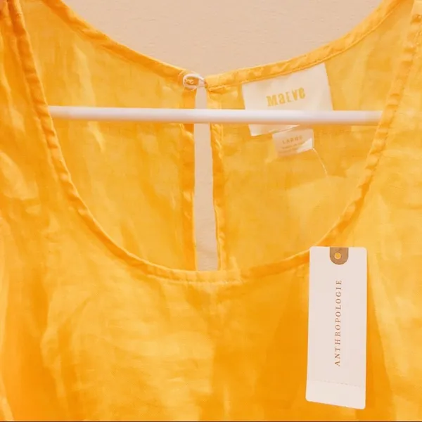 Anthropologie Yellow linen tank top - Image 5