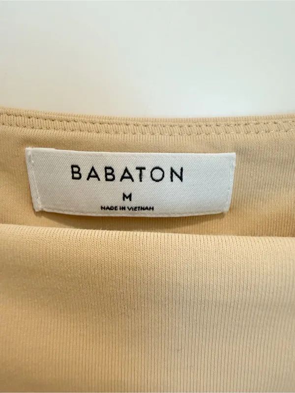 ARITZIA BABATON‎ Contour Square Neck Long sleeve Bodysuit in Nude Beige Medium - Image 5