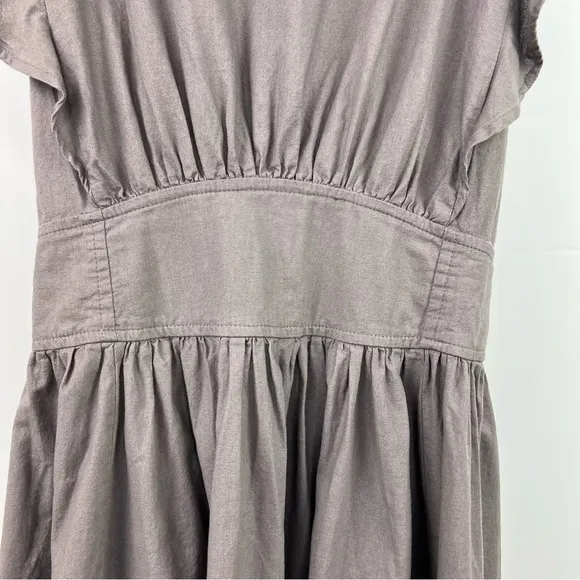 Wishlist Apparel Dress Women L Gray Cotton Ruffle Tie Back Cottagecore Boho Mini - Image 5