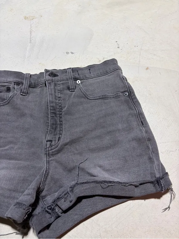 Madewell high-rise Washed Black Denim Cutoff Shorts 27 - Image 2