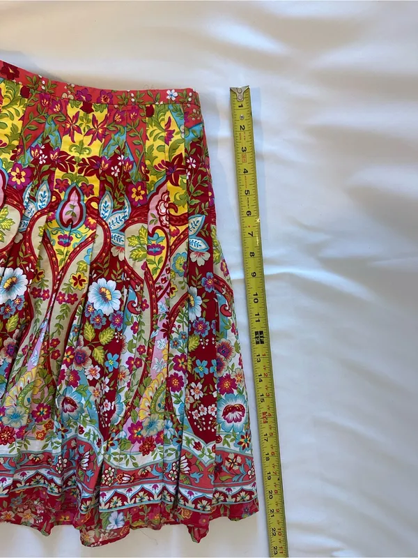 Jones Wear Jeans Women’s Size 8 Multicolor Floral Pleated A-Line Cotton Skirt - Image 5