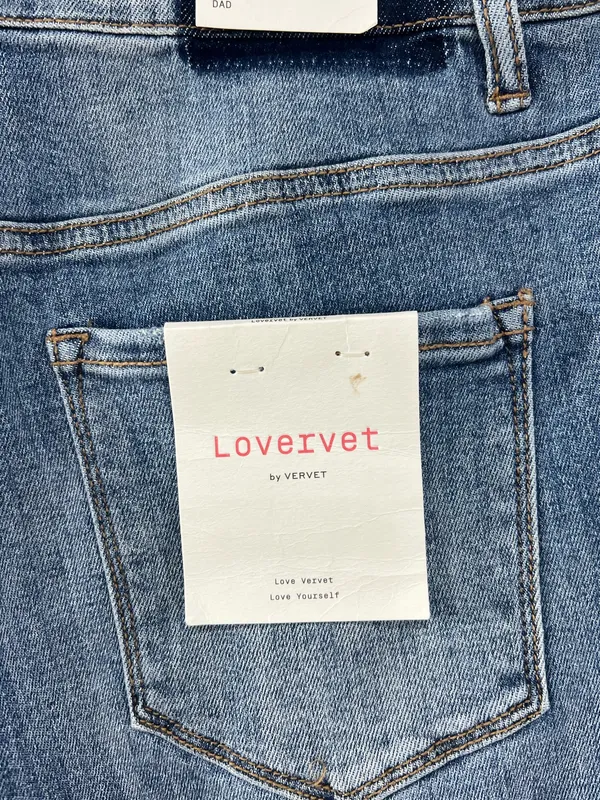 Lovervet High Rise, Medium Wash, distressed Dad Jeans - Image 7