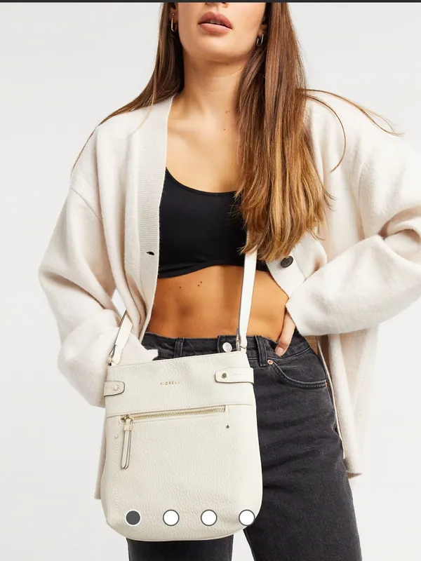 NWT Fiorelli Anna Soft White Cream Textured Pebbled Faux Leather Crossbody Bag - Image 2