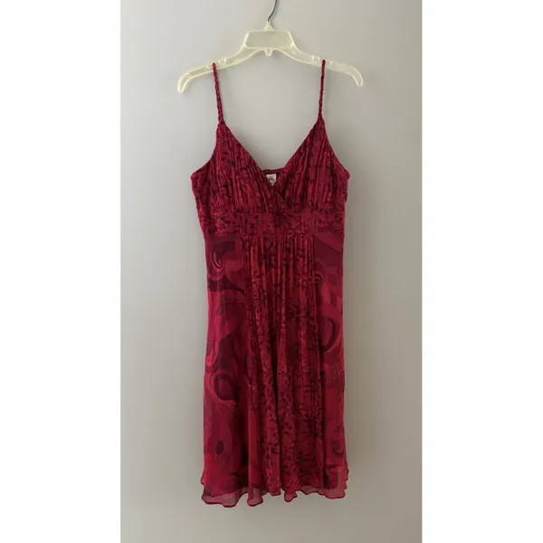 Y2K Babydoll Sangria Silk Dress Size 14 Red Fairy Whimsigoth Romantic Mystical - Image 13