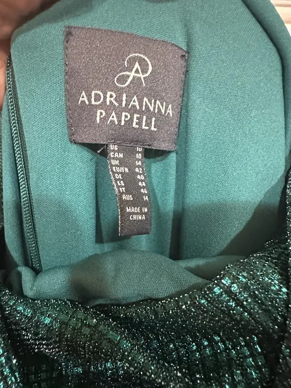 Adrianna Papell Emerald Green Cowl Neck Maxi Dress - Image 7