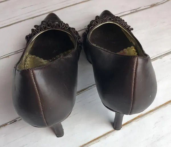 Rampage Brown Faux Leather Pointed Toe Heels Shoe Size 9.5 - Image 6
