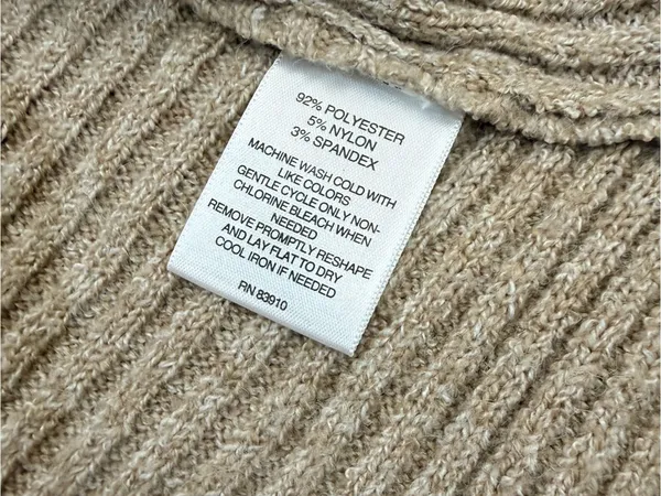 HANNAH Women’s Open Front Cardigan Size L Taupe Ribbed Knit Oversized Sweater - Image 9