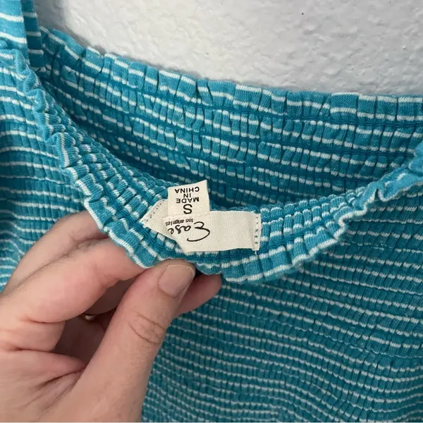 Easel Blue & White Striped Maxi Tiered Dress Summer - Image 5
