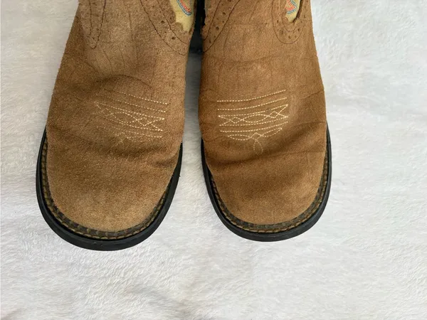 Ariat women's size 9.5 B cowboy boots fatbaby Blue Tan Western rodeo - Image 9