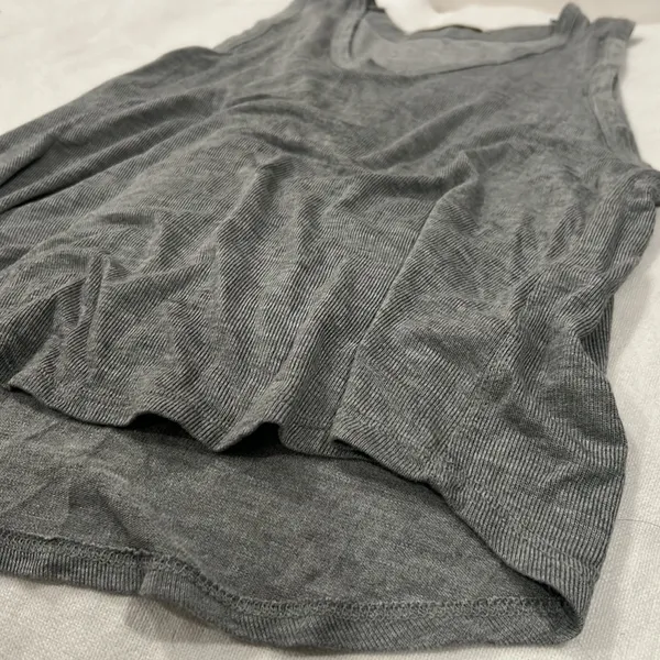 Free People Grey Flowy‎ Ribbed Tank - Image 2