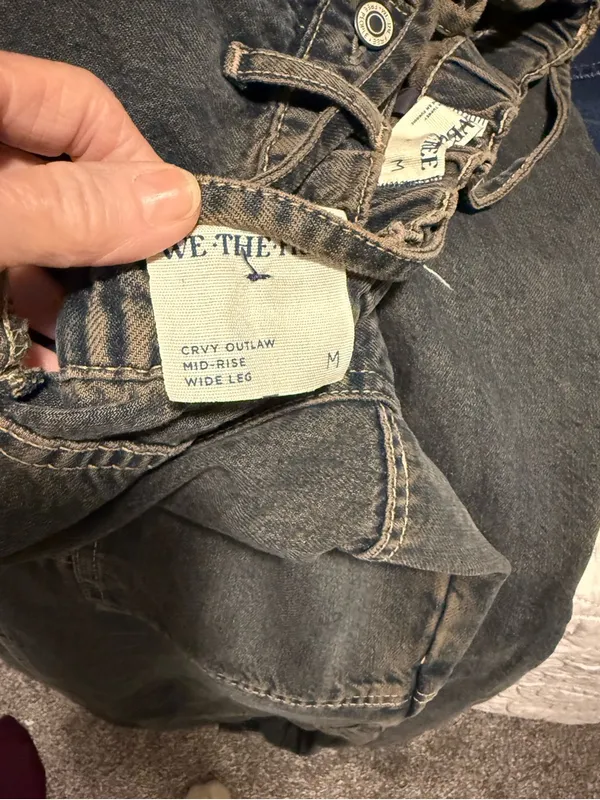 NWOT Free People We The Free CRVY Outlaw Mid-Rise Wide Leg Jeans - Image 6