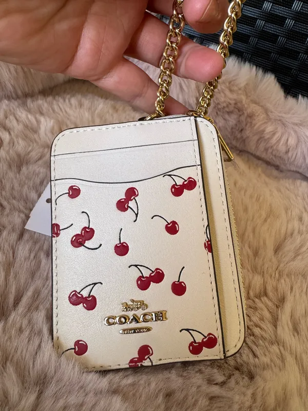 NWT! Coach Mini Skinny ID Case With Cherry Print - Image 9