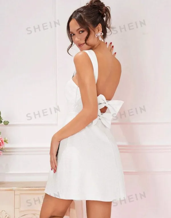 White Bow Dress - Image 2