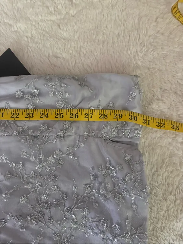 Lulus Blissful Blossoms Silver Sequin Backless Mini Dress Size Small Cocktail - Image 7
