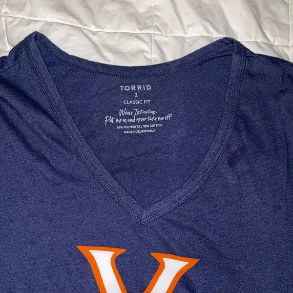 Torrid Plus Size Navy Virginia Tech Football Tee Size 2 - Image 2