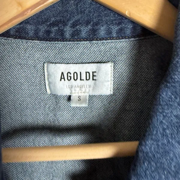 Agolde Charli Sleeveless Button Front Denim Trucker Jean Vest Size Small - Image 10