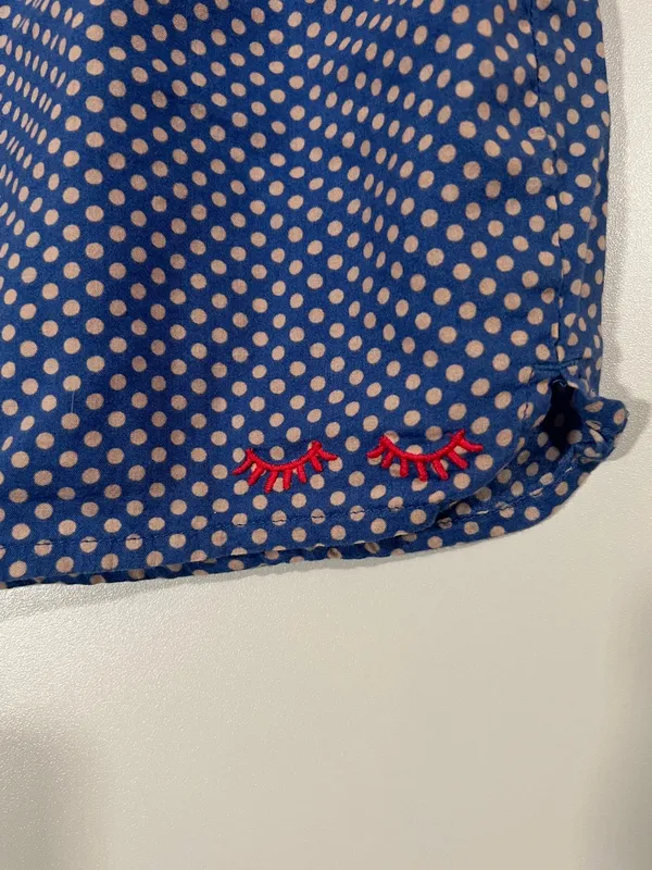 Vintage Aerie PJ Shorts Micro Shorts Blue Polka Dot Sz Large - Image 5