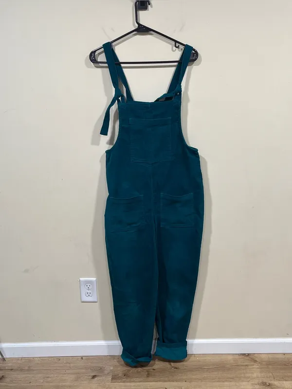 Lucy & Yak Teal Original Corduroy Dungarees US Size 2 Regular EUC - Image 2