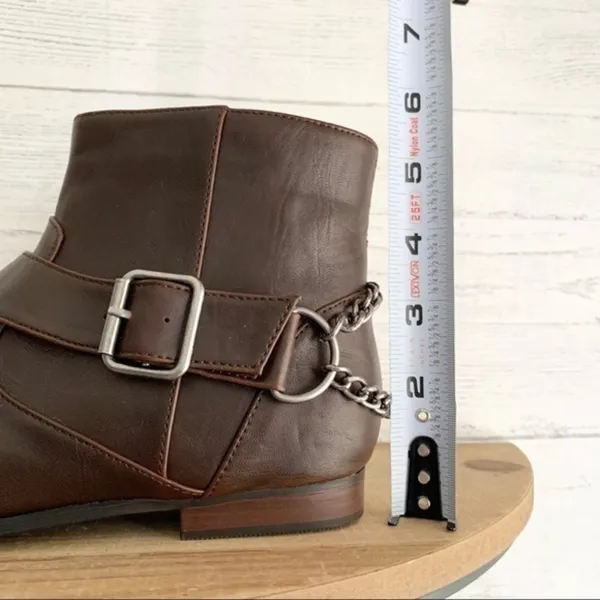 Zara TRF Brown Pointed Booties with Chain Detail - Image 16