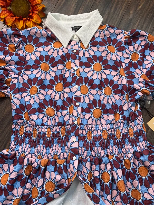 Unique Vintage NTAGE SMAK PARLOUR Flower Power Babydoll 70's Blouse 2XL - Image 7