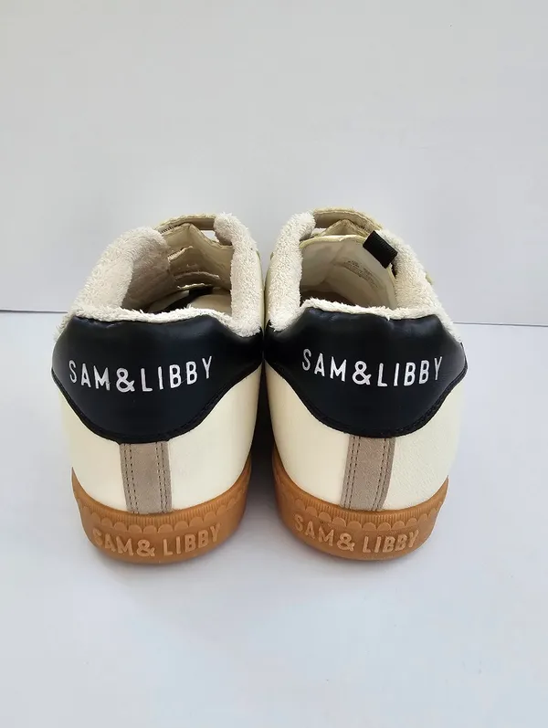 ​Sam & Libby Cream & Taupe Suede Strap Sneakers Sherpa Lined Gum Sole - Women's - Image 4