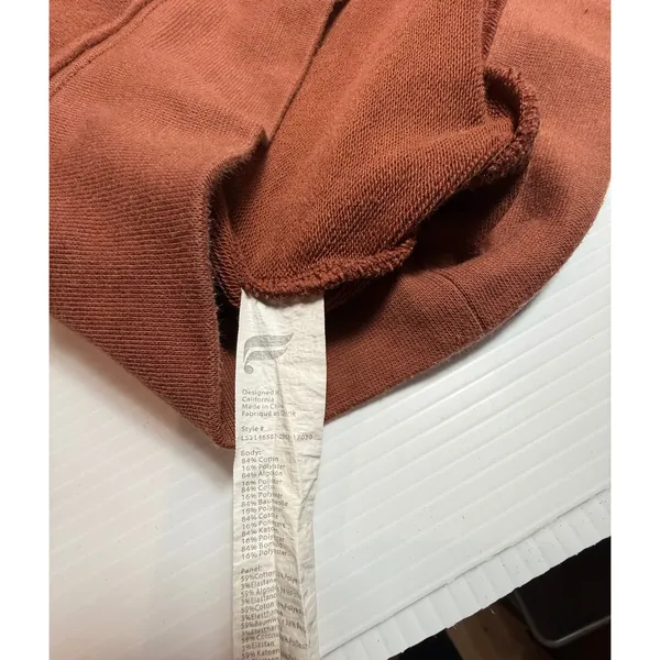 Fabletics Quarter Zip Sweatshirt Women Rust Orange‎ Cropped Long Sleeve Pullover - Image 6