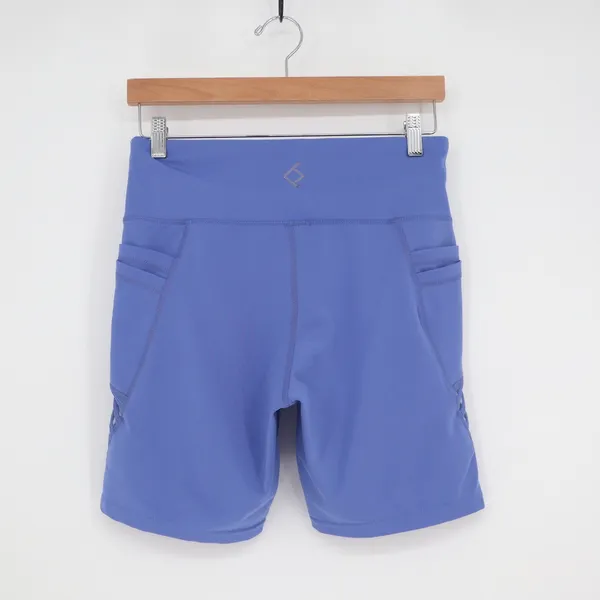 BSP Better Sports Performance Womens Blue Mesh Side Pocket Biker Shorts Size L - Image 4